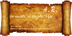 Arendás Rozália névjegykártya
